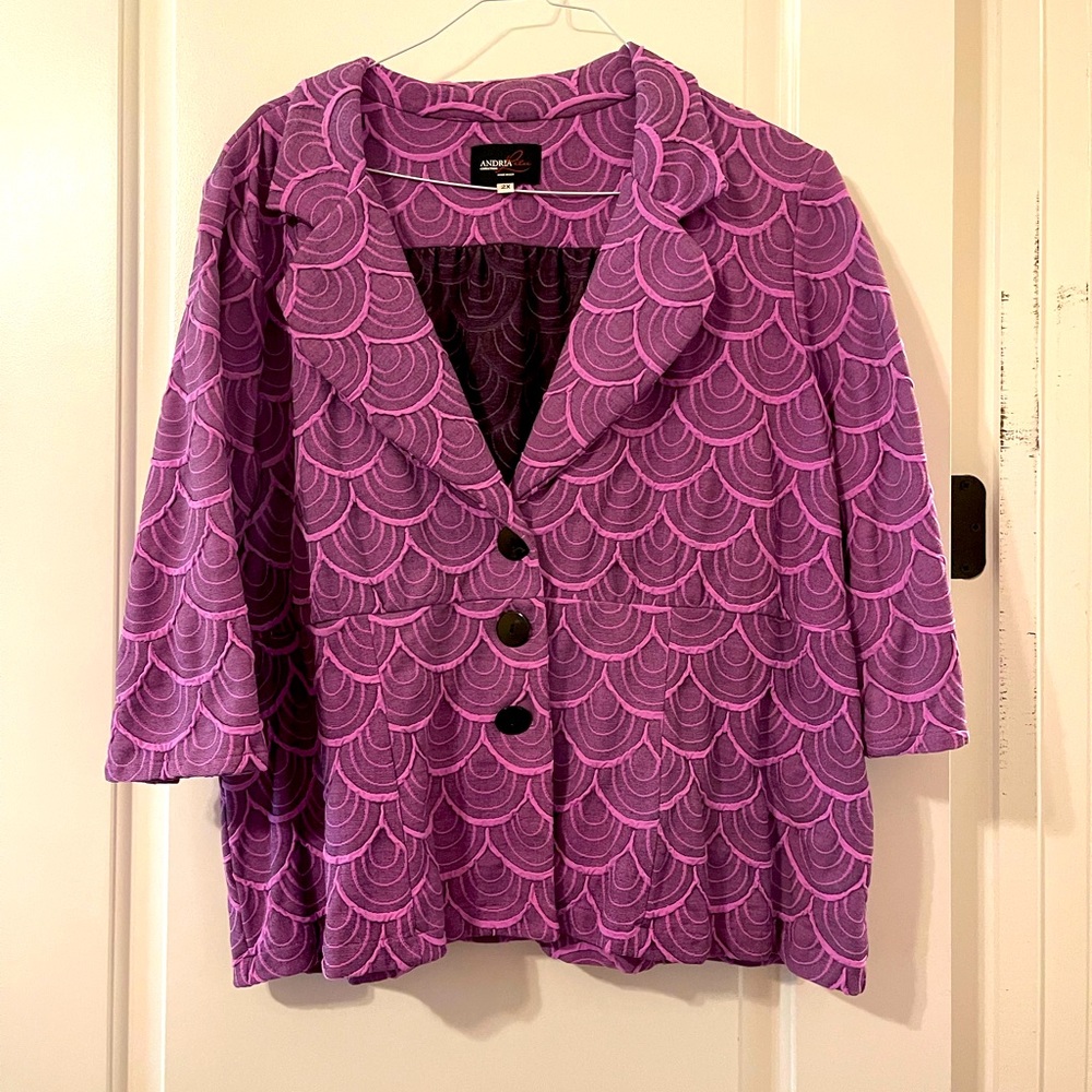 Andria Purple Blazer, 2x, Like New
